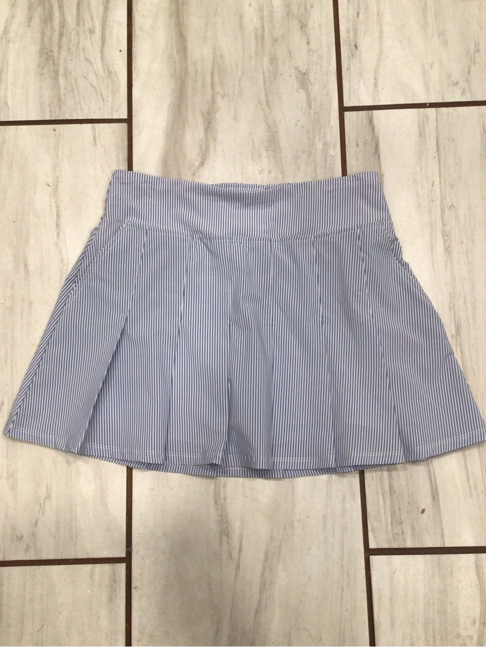 Stella Parker Sport Pleated Athletic Skort Blue Stripe Pull On Pockets Size S - Picture 7 of 8